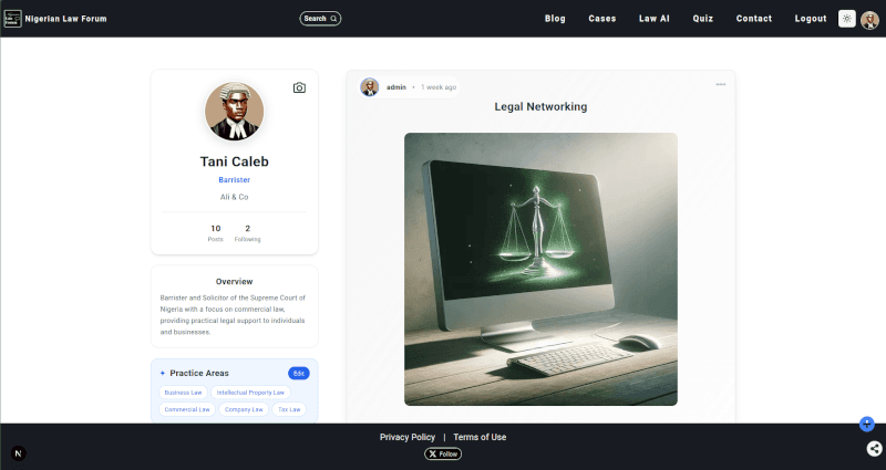 featured image for Maximizing Nigerian Law Forum for Legal Networking